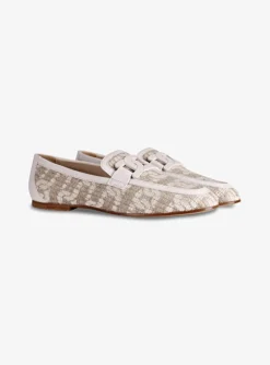 Loafer beige logo dessin offwhite beige | DELSCHER. Fashion