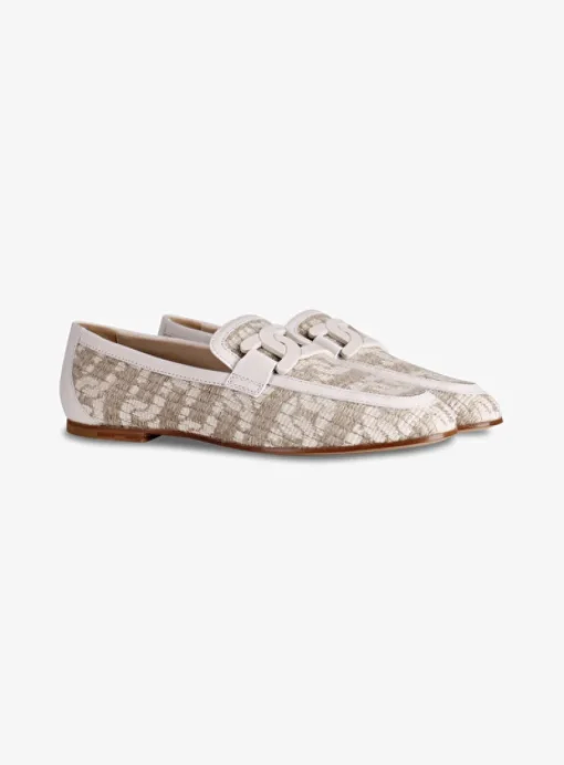 Loafer beige logo dessin offwhite beige | DELSCHER. Fashion