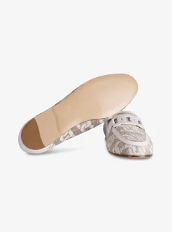 Loafer beige logo dessin offwhite beige | DELSCHER. Fashion