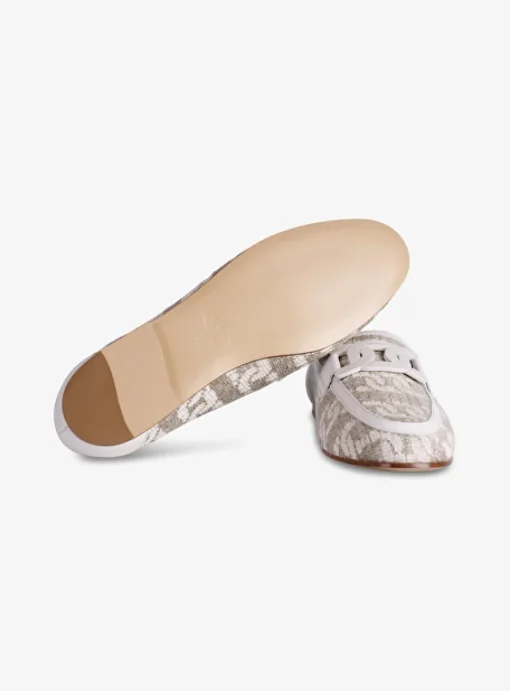 Loafer beige logo dessin offwhite beige | DELSCHER. Fashion