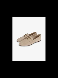 Loafer suede met mat goud logo | DELSCHER. Fashion