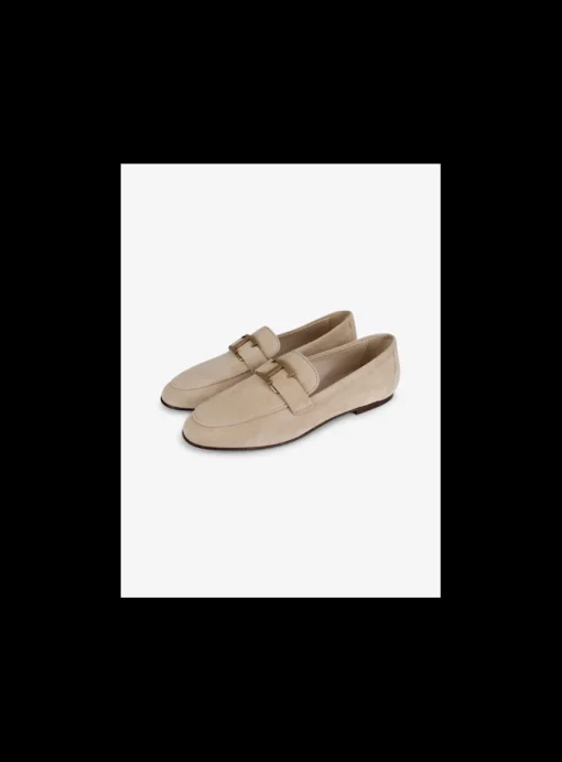Loafer suede met mat goud logo | DELSCHER. Fashion