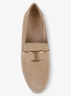 Loafer suede met mat goud logo | DELSCHER. Fashion