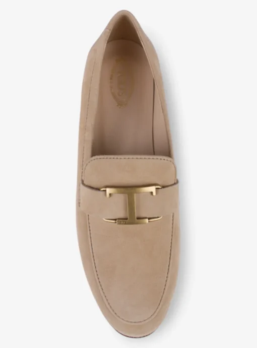 Loafer suede met mat goud logo | DELSCHER. Fashion