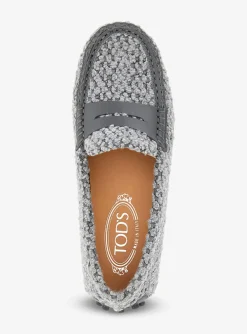 Mocassin blauw grijs boucle teddy | DELSCHER. Fashion