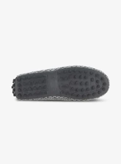 Mocassin blauw grijs boucle teddy | DELSCHER. Fashion