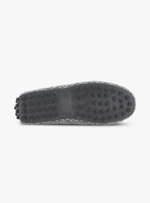 Mocassin blauw grijs boucle teddy | DELSCHER. Fashion