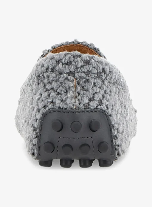 Mocassin blauw grijs boucle teddy | DELSCHER. Fashion