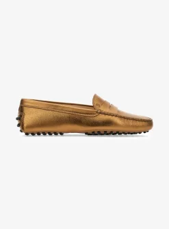 Mocassin brons leder | DELSCHER. Fashion
