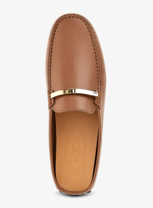 Mocassin cognac met open hiel | DELSCHER. Fashion