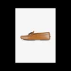 Mocassin leder cognac mat goud logo en nopjes zool | DELSCHER. Fashion
