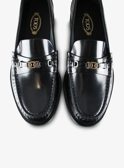 Mocassin leder zwart | DELSCHER. Fashion