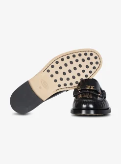 Mocassin leder zwart | DELSCHER. Fashion