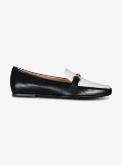 Mocassin loafer zwart wit | DELSCHER. Fashion