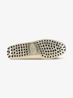 Mocassin metallic goud leder | DELSCHER. Fashion