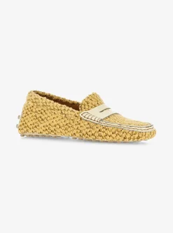 Mocassin pastel geel boucle teddy | DELSCHER. Fashion