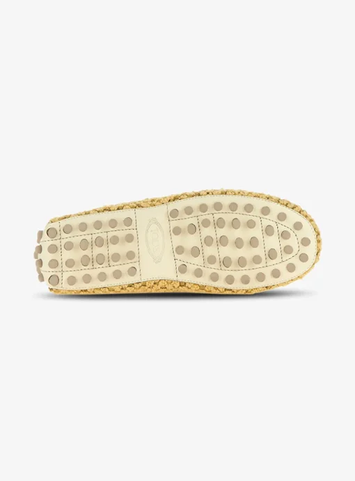 Mocassin pastel geel boucle teddy | DELSCHER. Fashion