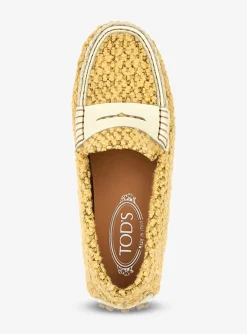 Mocassin pastel geel boucle teddy | DELSCHER. Fashion