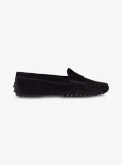 Mocassin suede zwart | DELSCHER. Fashion