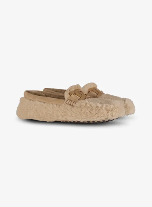 Mocassin teddy camel | DELSCHER. Fashion