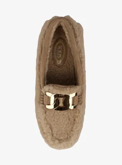 Mocassin teddy camel | DELSCHER. Fashion