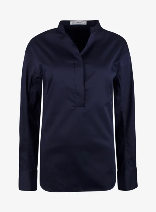 Nura blouse donkerblauw | DELSCHER. Fashion