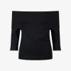 Off shoulder pull Liv zwart | DELSCHER. Fashion