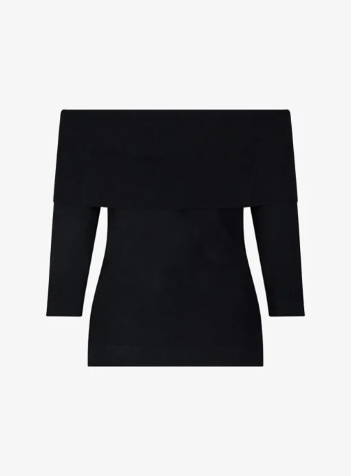 Off shoulder pull Liv zwart | DELSCHER. Fashion