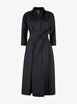 Overhemd jurk zwart | DELSCHER. Fashion