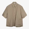 Pak pantalon en blouse camel | DELSCHER. Fashion