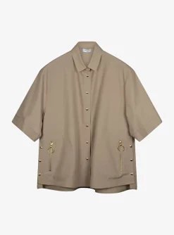 Pak pantalon en blouse camel | DELSCHER. Fashion