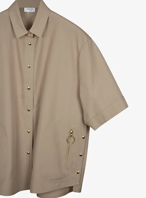 Pak pantalon en blouse camel | DELSCHER. Fashion