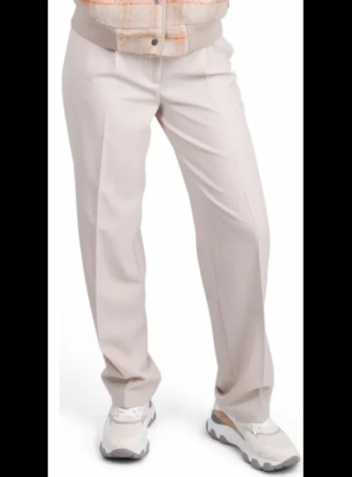 Pantalon bandplooi beige | DELSCHER. Fashion