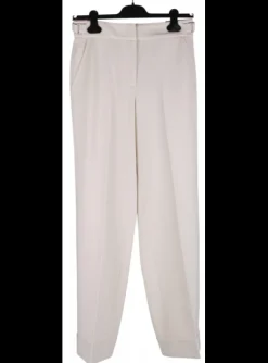Pantalon beige omslag | DELSCHER. Fashion