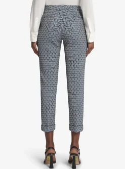 Pantalon blauw lichtgrijs print | DELSCHER. Fashion
