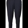 Pantalon coolwool marine met omslag | DELSCHER. Fashion