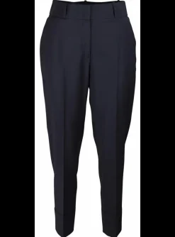 Pantalon coolwool marine met omslag | DELSCHER. Fashion
