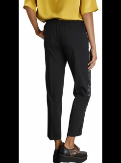 Pantalon coolwool zwart met elastische taille | DELSCHER. Fashion