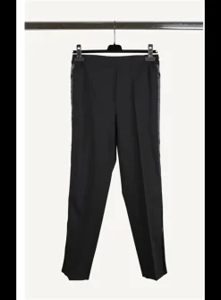 Pantalon coolwool zwart met elastische taille | DELSCHER. Fashion