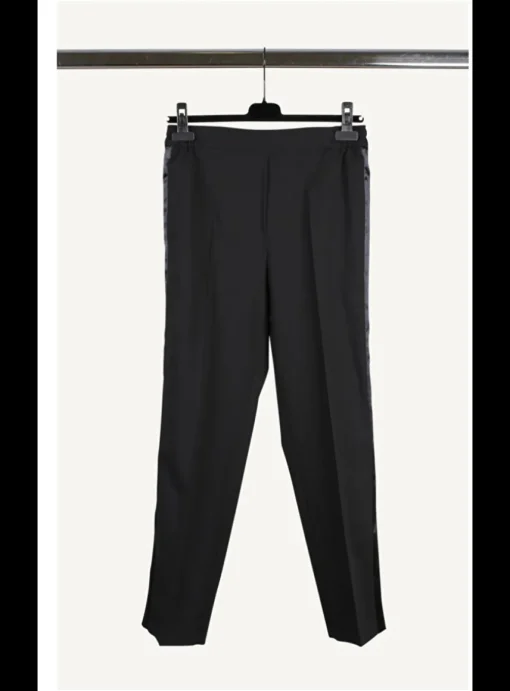 Pantalon coolwool zwart met elastische taille | DELSCHER. Fashion