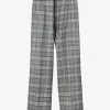 Pantalon elastiek wol ruit grijs | DELSCHER. Fashion