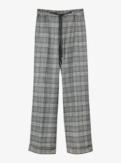 Pantalon elastiek wol ruit grijs | DELSCHER. Fashion