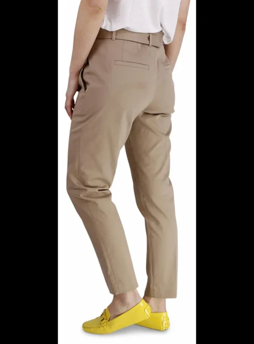 Pantalon katoen beige | DELSCHER. Fashion