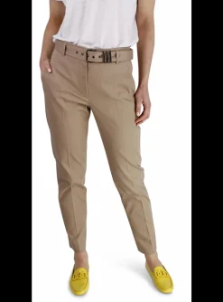 Pantalon katoen beige | DELSCHER. Fashion