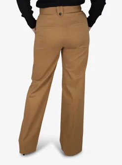 Pantalon katoen cognac | DELSCHER. Fashion