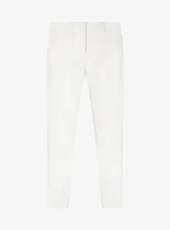 Pantalon katoen viscose wit | DELSCHER. Fashion