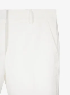 Pantalon katoen viscose wit | DELSCHER. Fashion