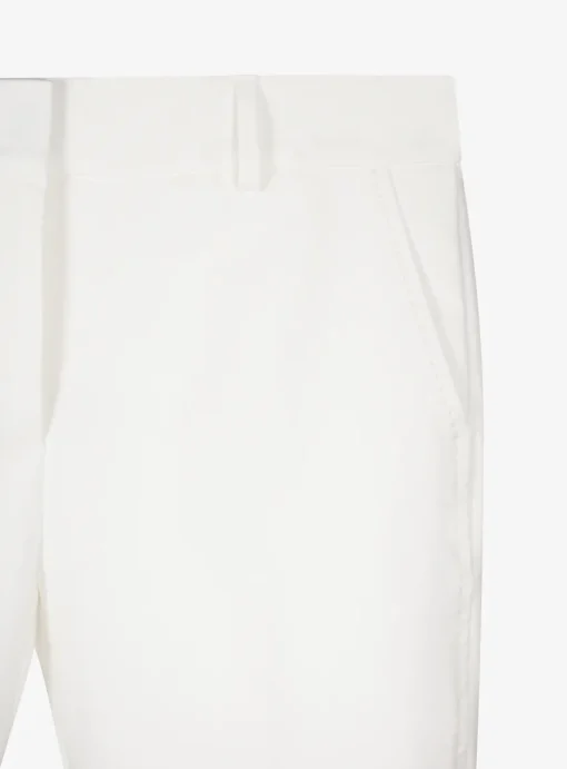 Pantalon katoen viscose wit | DELSCHER. Fashion