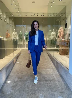 Pantalon kobaltblauw | DELSCHER. Fashion