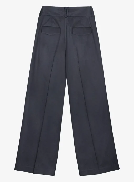 Pantalon marine wijde katoenen broek | DELSCHER. Fashion
